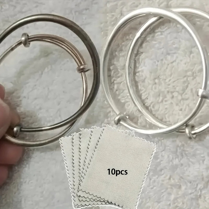 40 Pieces (4 Packs) of Silver Polishing Cloth for Jewelry, Silver Cleaning Cloth, Suitable for Cleaning Rings, Necklaces, Bracelets, and Beads, Anti-Oxidation Polishing Cloth Peaceful Pleasures Health and Wellness