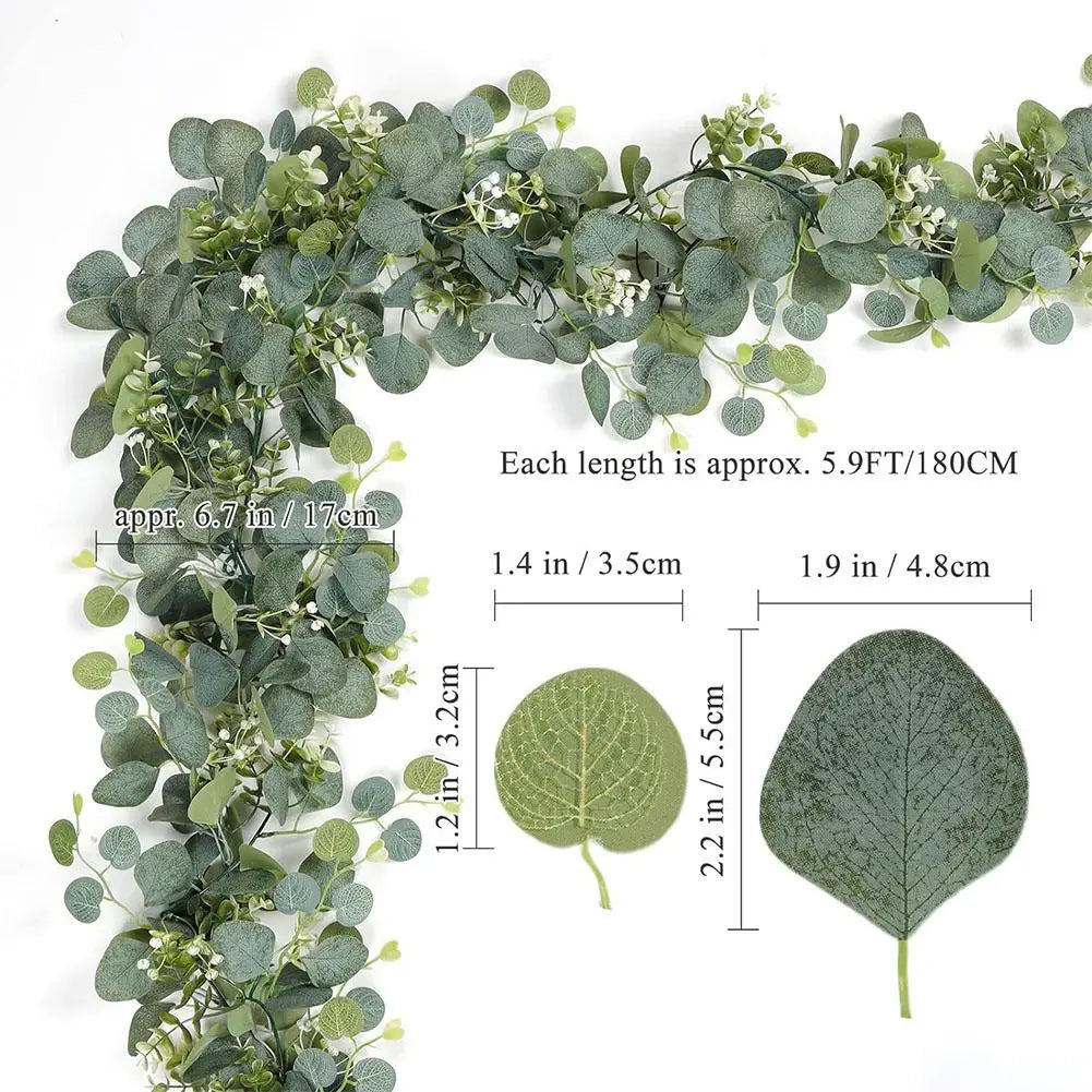 180cm Artificial Eucalyptus Garland | Baby Breath Hanging Vine