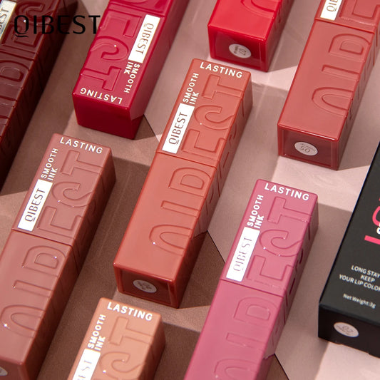 QIBEST 8 Colors Nude Watery Lip Gloss Long Lasting Liquid Lipstick Not Fading Sexy Red Purple Lip Glaze Lip Tint Women Makeup Peaceful Pleasures Health and Wellness