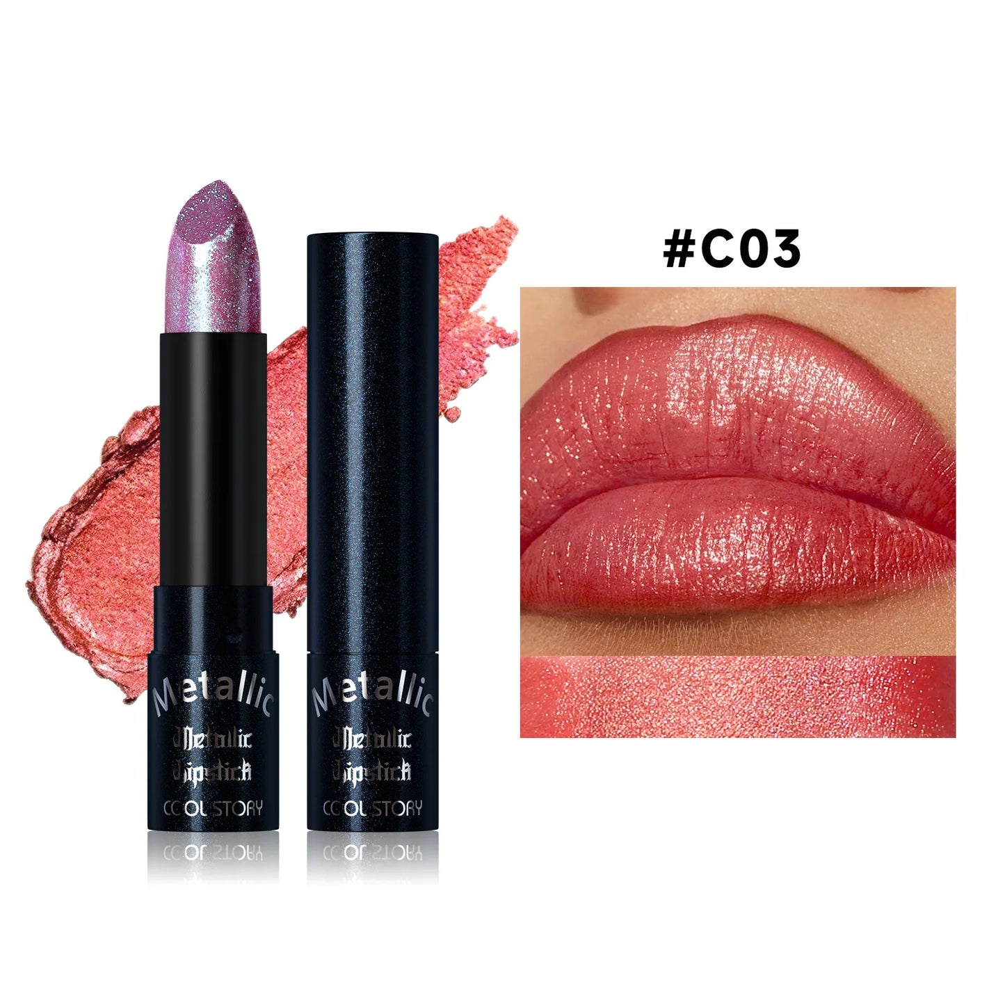 Metallic Glitter Velvet Lipstick – Waterproof Long-Lasting Shimmer