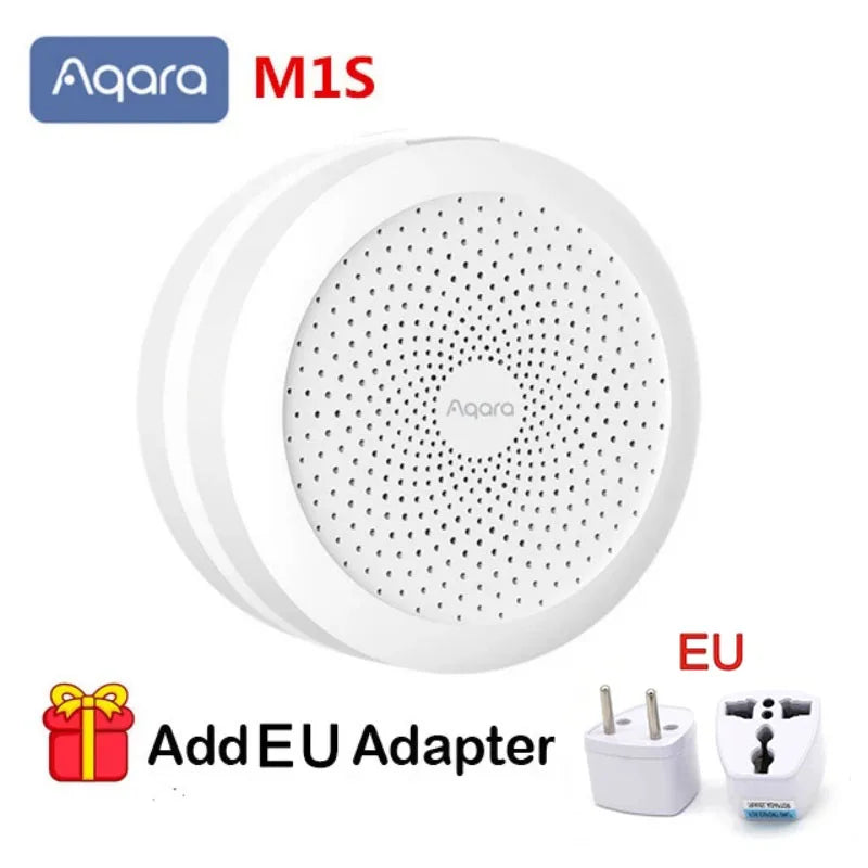 Aqara Smart Home Kits Zigbee Gateway Hub M1S Wireless Switch Lamp Door Motion Temperature Sensor for Mihome Homekit Peaceful Pleasures Health and Wellness Gateway add eu plug