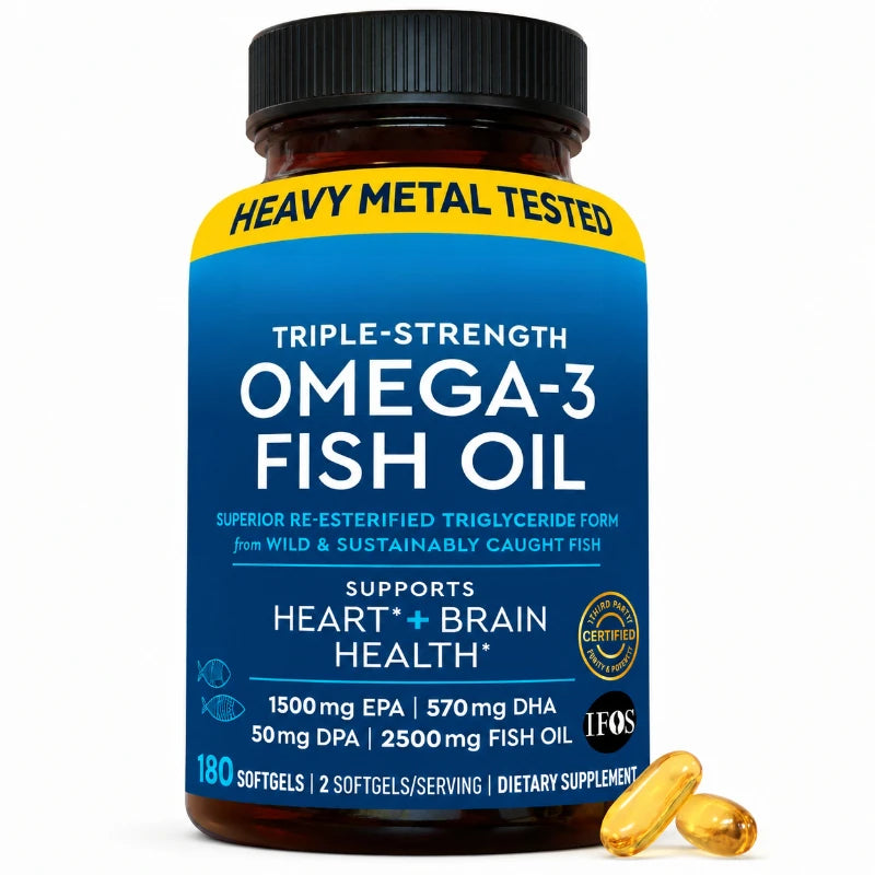 Omega 3 Fish Oil 2500mg EPA 1500mg DHA 570mg | 180 Softgels