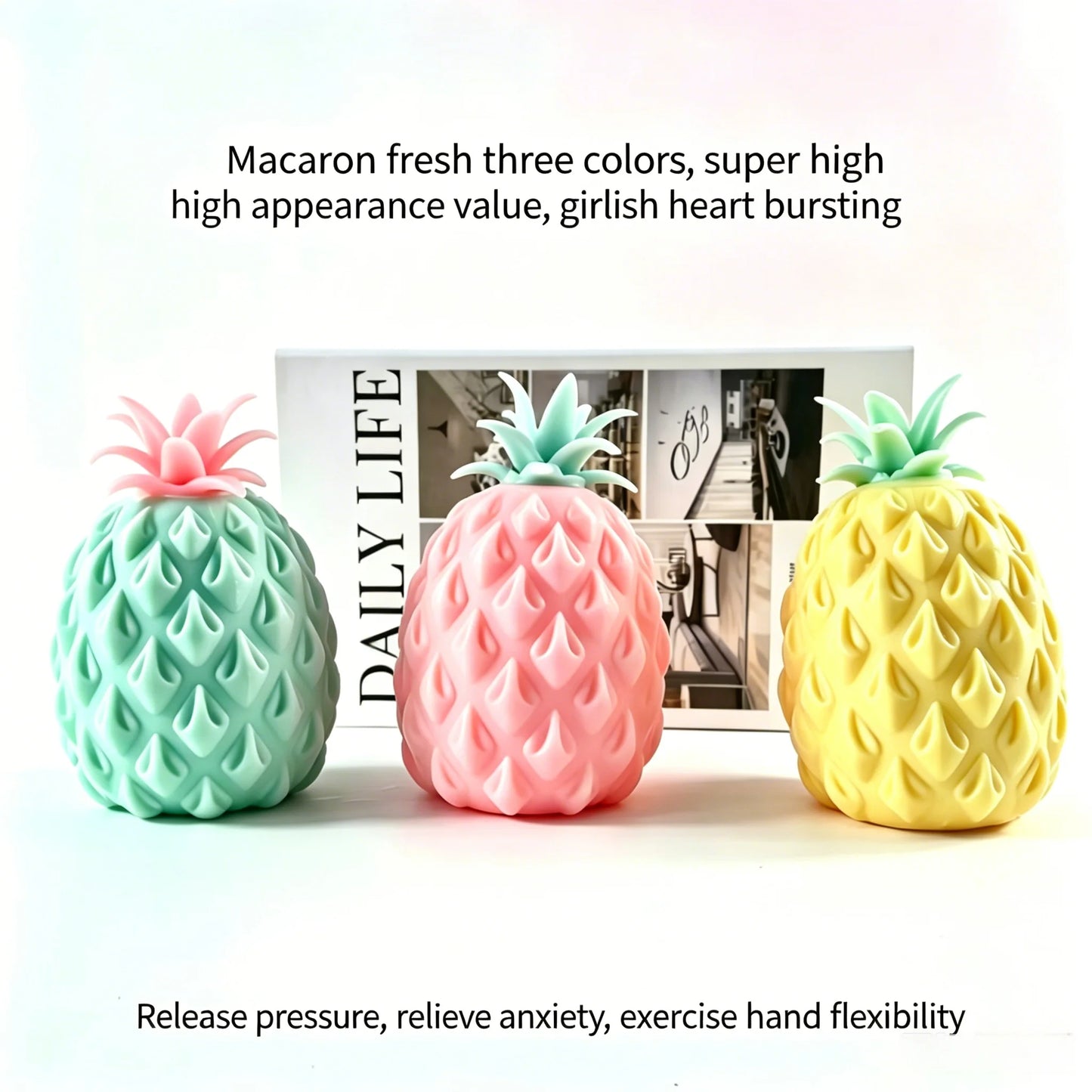 Pineapple Stress Relief Ball Soft Squeeze Toys Water Feeling Squishy Sensory Toys Water Beads Squeeze Fidget Toy Anti Anxiety Peaceful Pleasures Health and Wellness