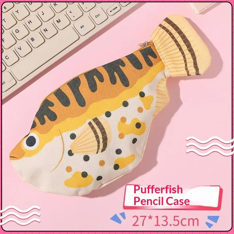 Quirky Sea Fish Pencil Case – Large Capacity Cartoon Organizer