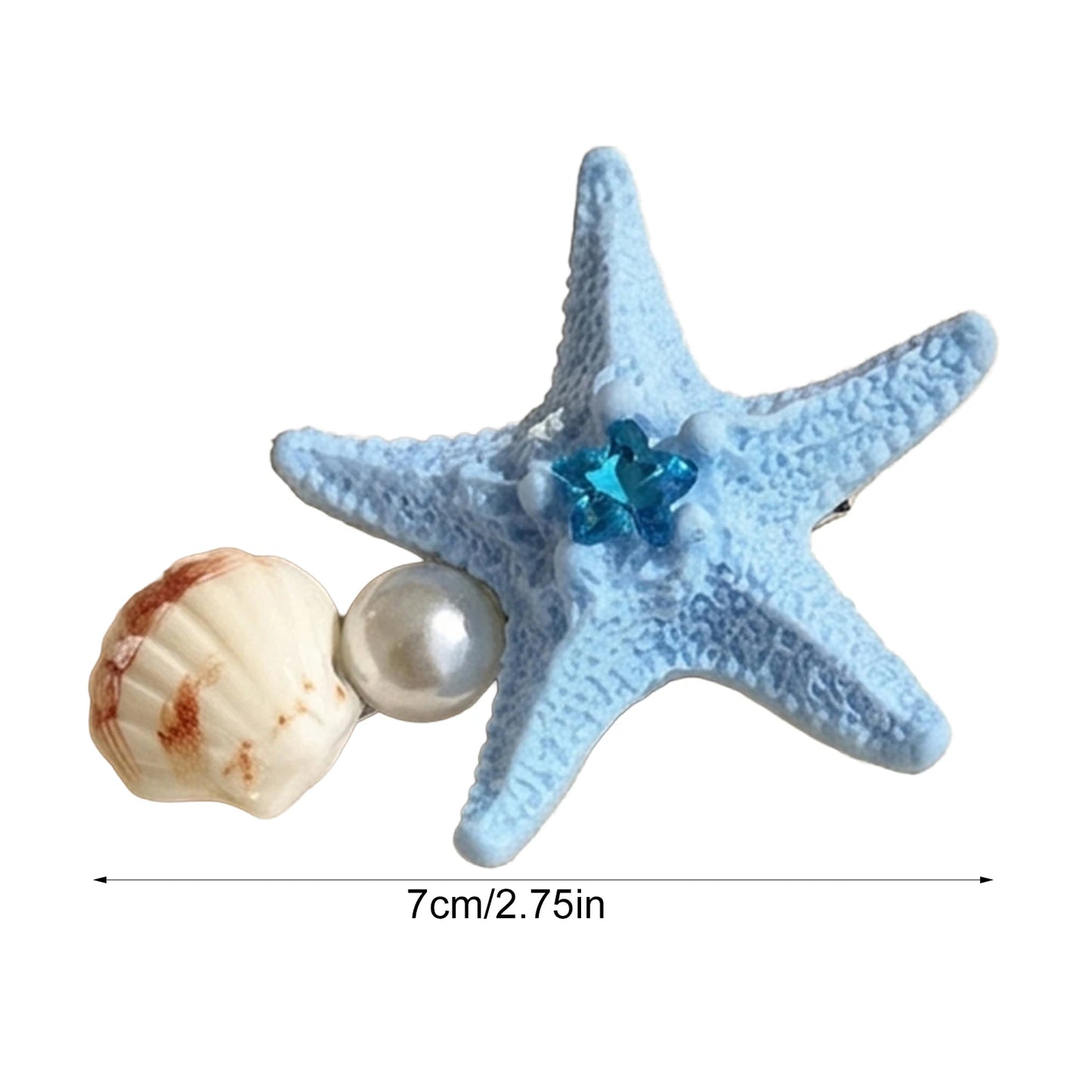 Colorful Starfish-Shell Hair Clip Resin Alloy Spring Design for Women and Teens Peaceful Pleasures Health and Wellness