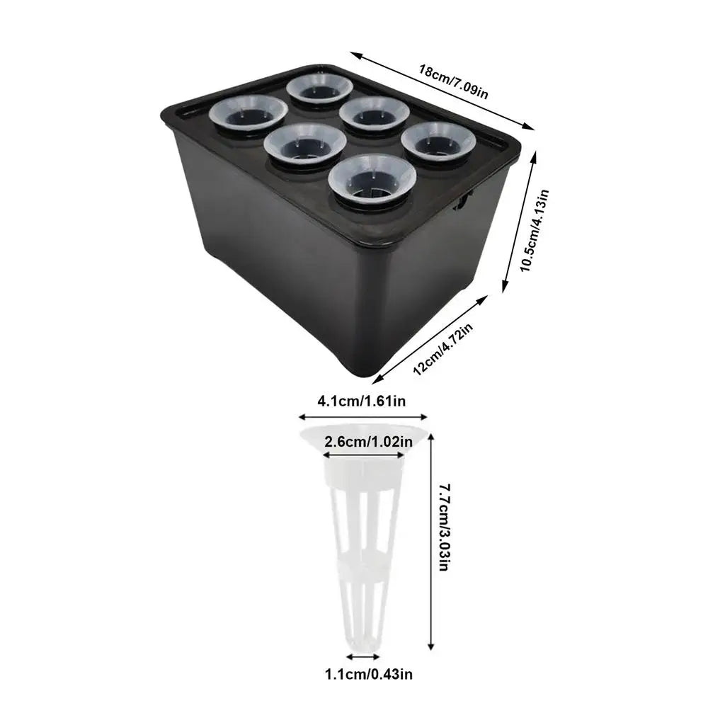 Indoor Hydroponic System 6-Holes Growing Box System Vegetables Planting Box For Vegetables Flowers Fruits Indoor Outdoor Garden Peaceful Pleasures Health and Wellness B China Mainland