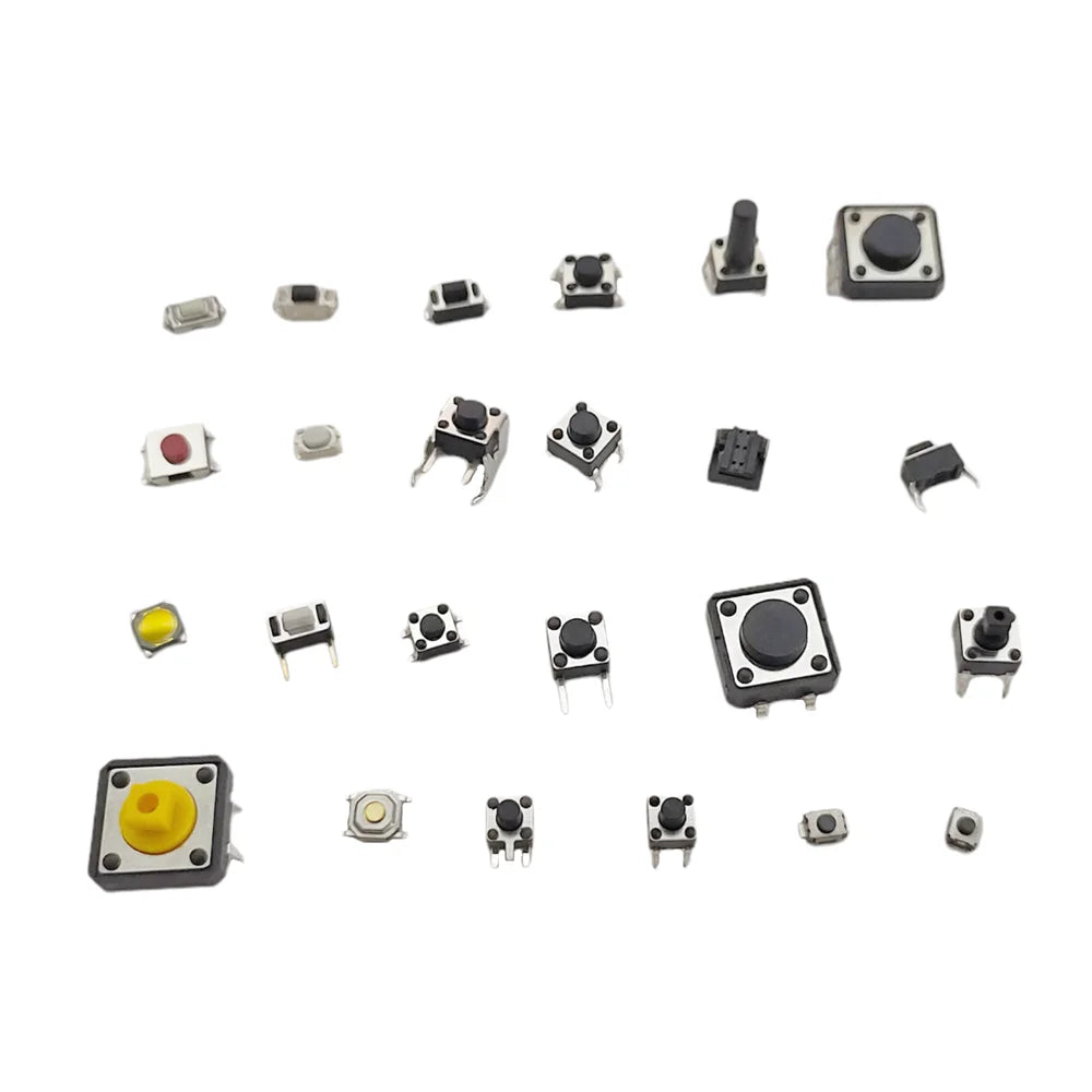 240pcs/box Micro Momentary Tact Switch Tactile Push Button Switch 24 Values 4 pin/3 pin/2 pin 2*4 3*6 4*4 6*6 Assortment Kit Peaceful Pleasures Health and Wellness