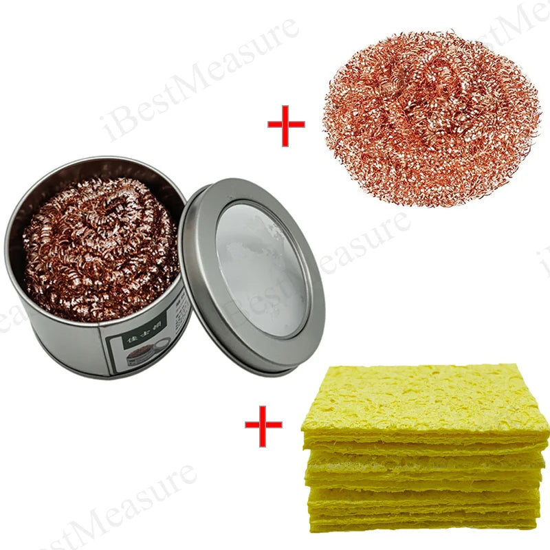 Cleaning Ball Desoldering Soldering Iron Mesh Filter Cleaning Nozzle Tip Copper Wire Cleaner Ball Metal Dross Box Clean Ball Peaceful Pleasures Health and Wellness Silver Set 3