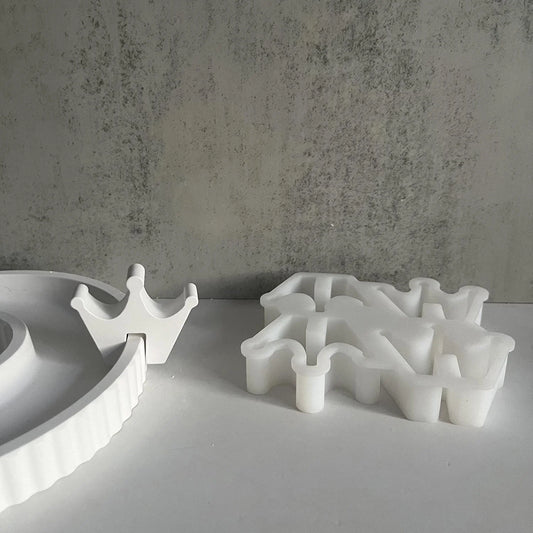 DIY Concrete Crown Candle Holder Mold Handmade Candlestick Silicone Peaceful Pleasures Health and Wellness