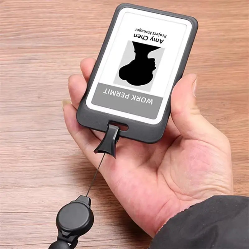 Retractable Badge Reel with Lanyard Transparent ID Card Holder Nurse Accessories for Work Removable Credential Clip Peaceful Pleasures Health and Wellness