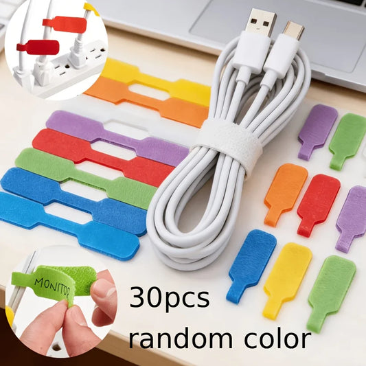 Waterproof Cable Label Cord Organizer Strap Identification Tag Hook Peaceful Pleasures Health and Wellness 30pcs random color