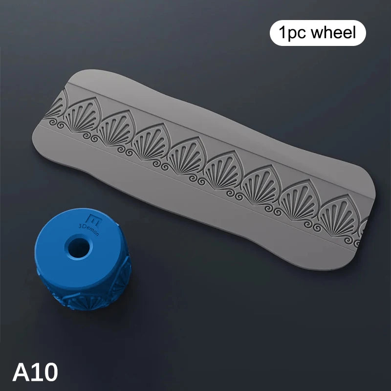 Clay Stamp Roller | Geometric Flower Texture Wheel for DIY Clay Art