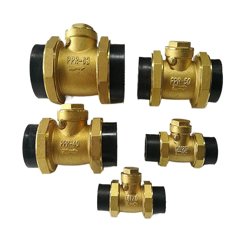 Brass PE Check Valve – Double Union One-Way Connector