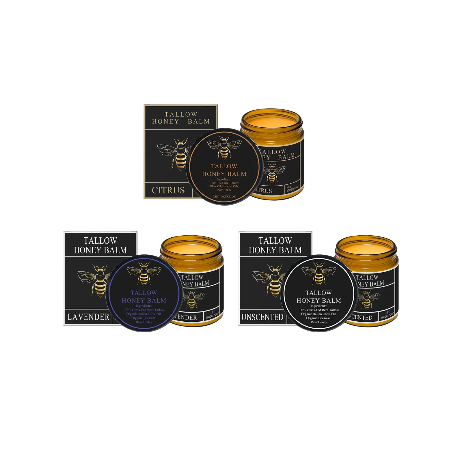 Beef Tallow Honey Cream Grass Fed Whipped Facial Balm Repair Damaged Barrier Reduce Redness Swelling Nourishing Body Lotion 100g Peaceful Pleasures Health and Wellness All