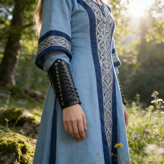 Cosplay Props Faux Leather Wide Bracer Lace Up Arm Armor Cuff String Peaceful Pleasures Health and Wellness