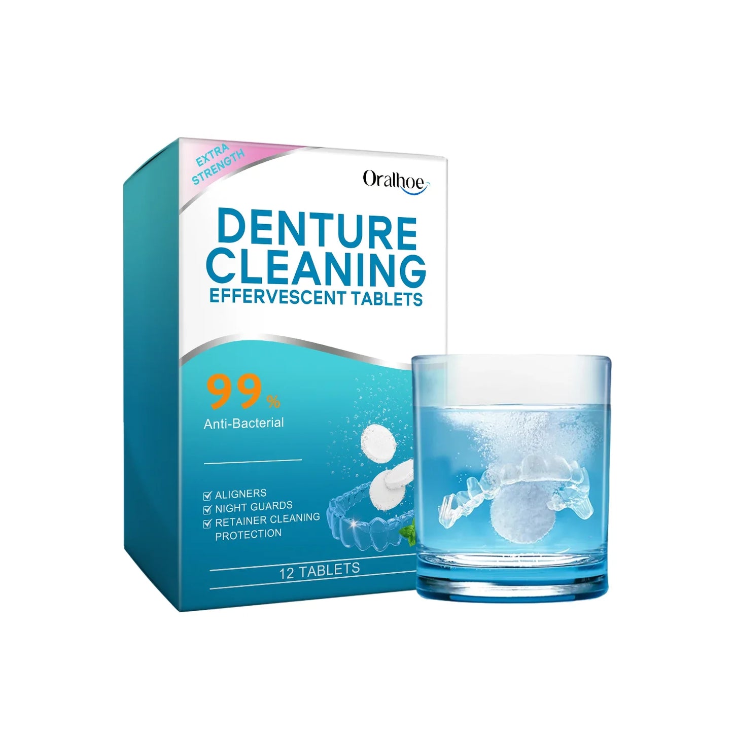 Denture Cleaning Effervescent Tablets – Stain & Odor Removal