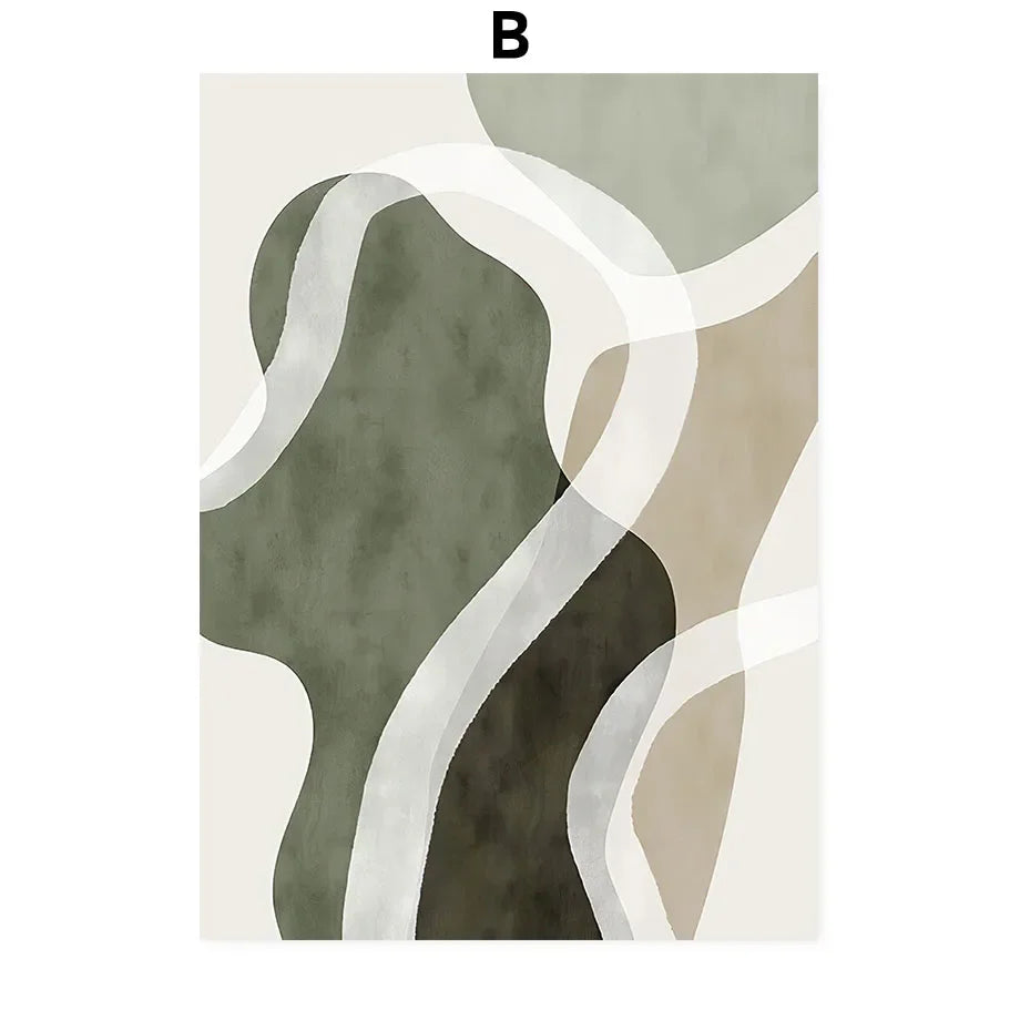 Scandinavian Boho Abstract Canvas Wall Art Print | HD Unframed