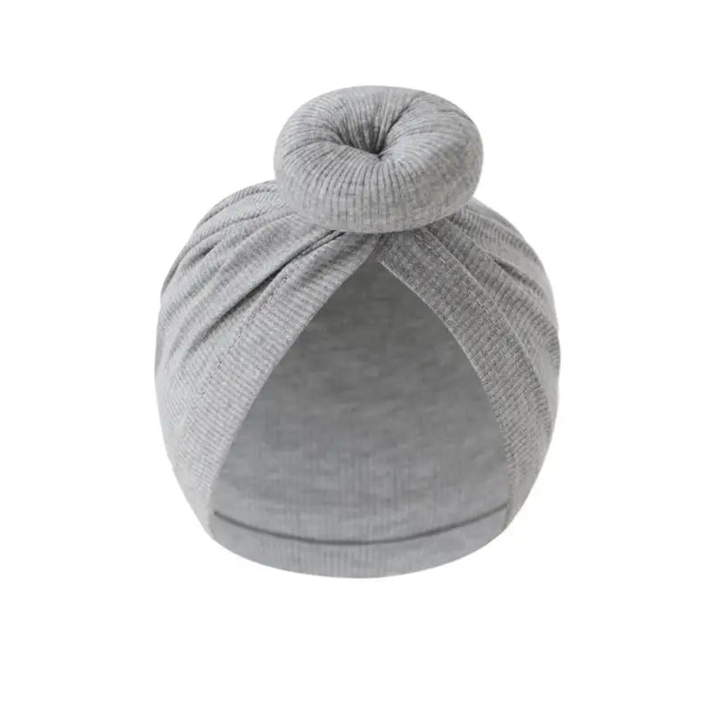 Baby Turban Hat – Soft Cotton Elastic Bun Knot Cap (0–6 Months)