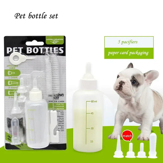 Puppy & Kitten Nursing Bottle Set with Cleaning Brush Pet Nursing Bottle Set Peaceful Pleasures Health and Wellness