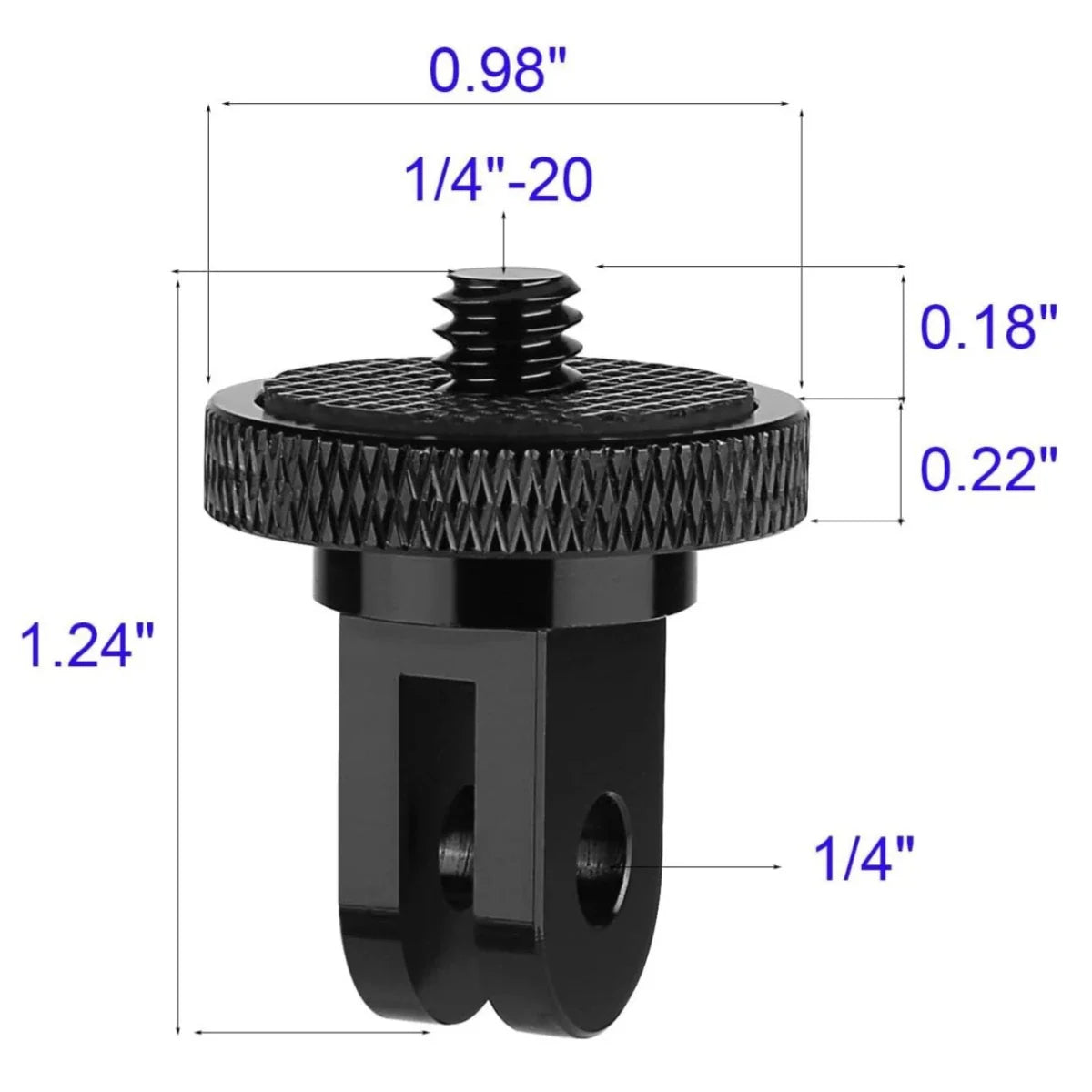 1/4" Aluminum Tripod Mount Adapter for GoPro, Insta360 & DJI