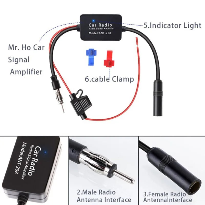 3-in-1 Car Radio Antenna Amplifier – FM AM DAB Signal Booster