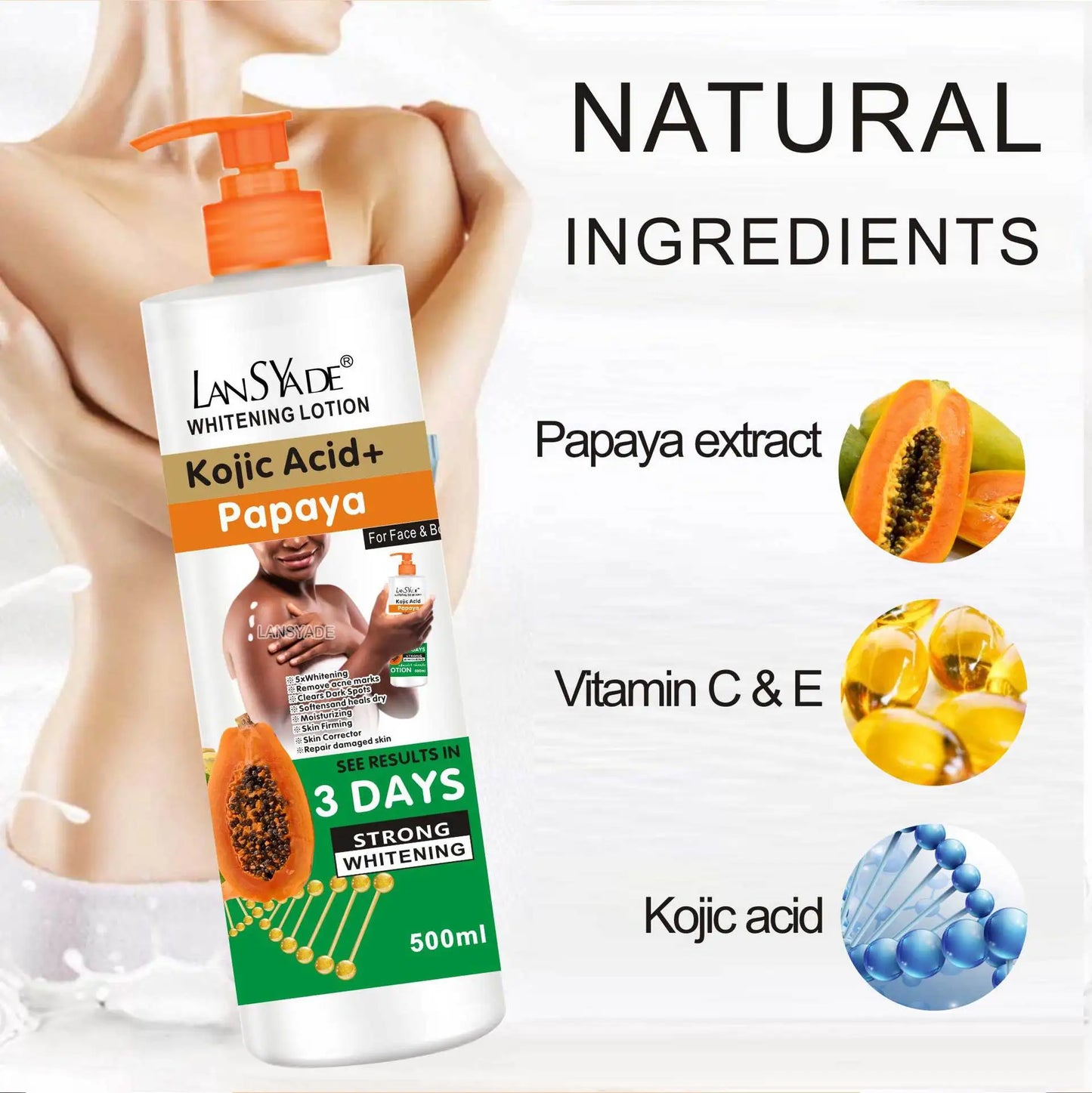 500ml Papaya Body Lotion – Moisturizing & Smoothing Skin Cream