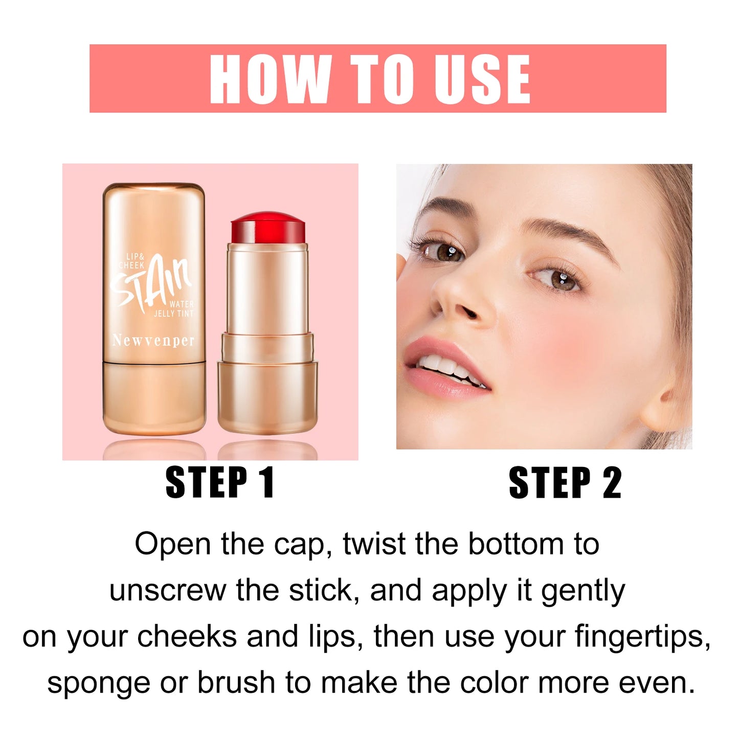 Waterproof Water Jelly Tint Blush Stick for Face & Lip Peaceful Pleasures Health and Wellness