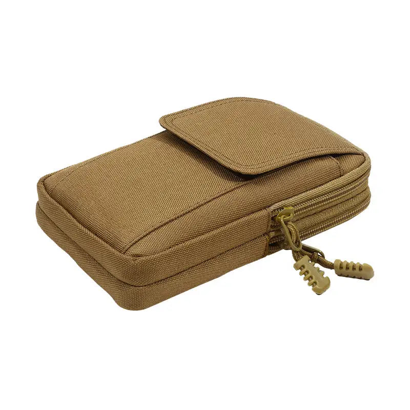 Tactical Molle Pouch Belt Waist Pack Bag for Men Small Pocket Waist Pack Running Pouch Travel Camping Bags Soft Back Peaceful Pleasures Health and Wellness Brown Square Cover
