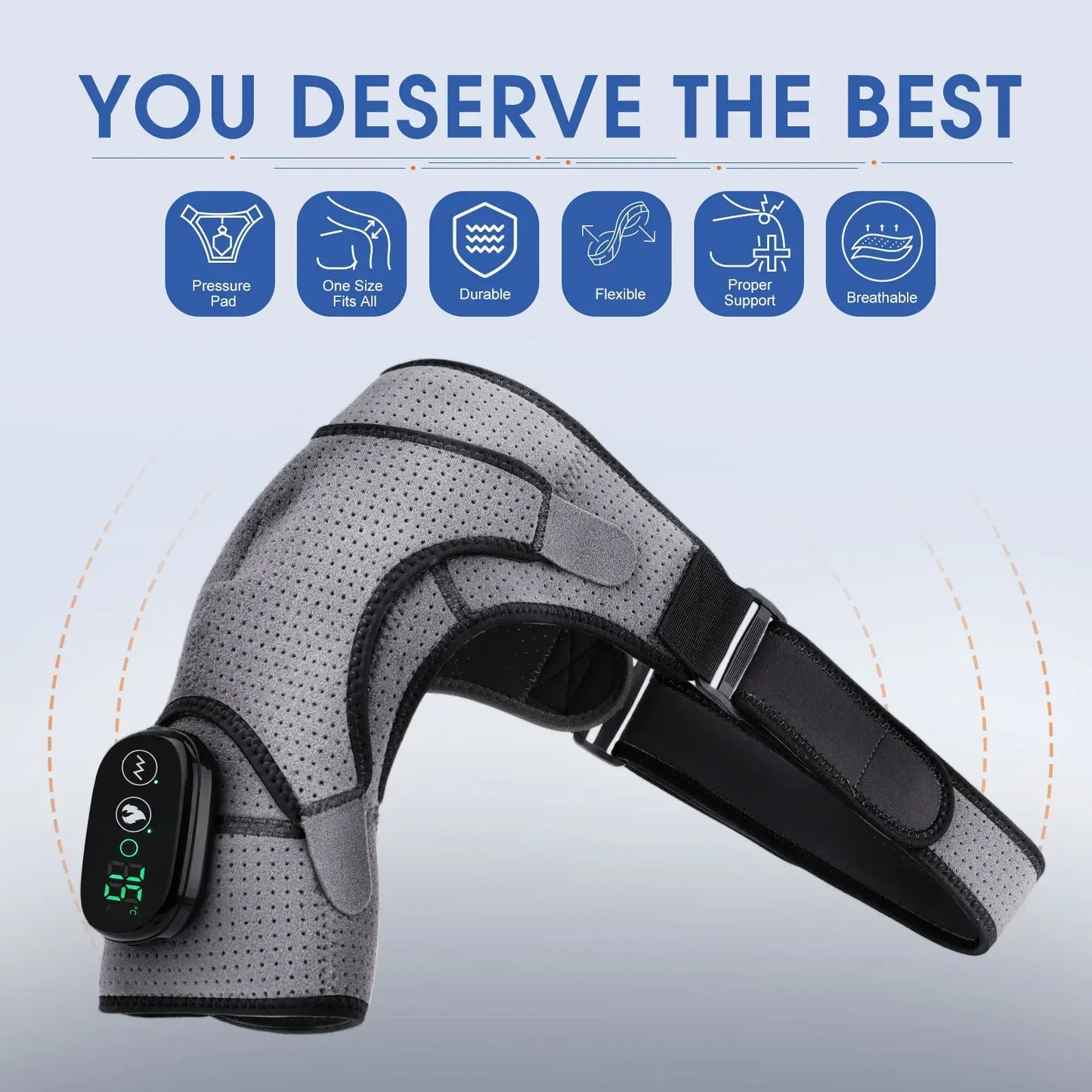 Electric Heated Shoulder Wrap – Adjustable Massaging Brace Shawl