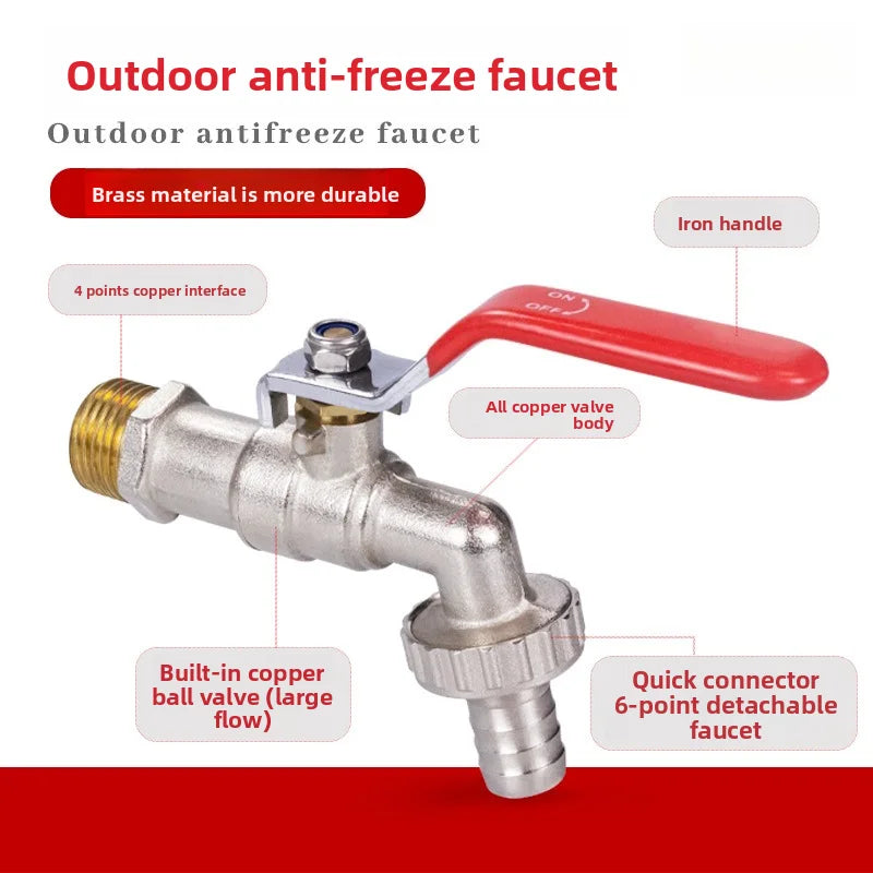 1/2" Brass IBC Tank Faucet | Antifreeze Garden Water Tap Valve