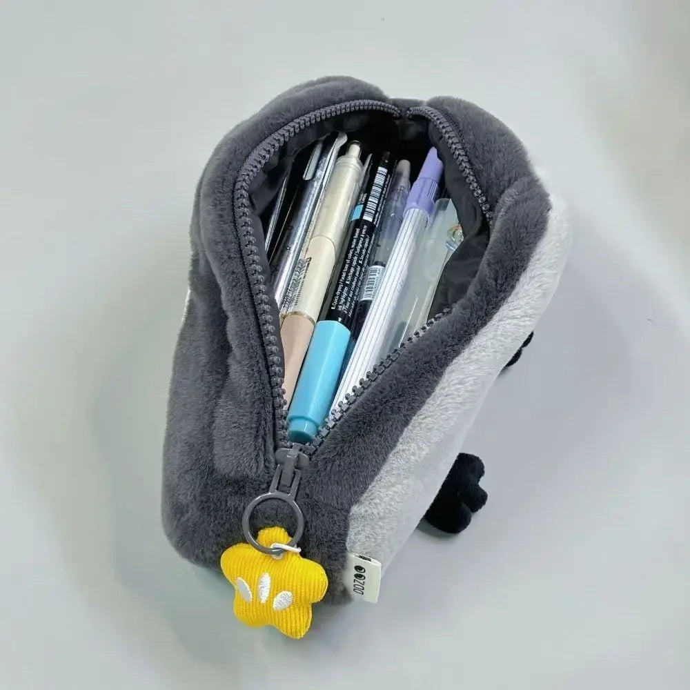 no Pendant Large Capacity Pencil Case Cute Otter Penguin Plush Pen Bag Cute Cartoon Stationery Storage Bag Peaceful Pleasures Health and Wellness