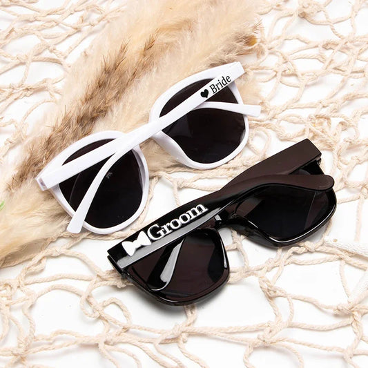 Bride & Groom Sunglasses | Wedding Bachelorette Party Gift Novelty Sunglasses Peaceful Pleasures Health and Wellness