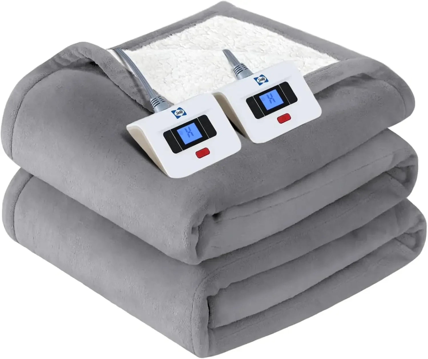 Queen Size Electric Heated Blanket – Flannel & Sherpa, 10 Heat Settings Electric Blankets Peaceful Pleasures Health and Wellness United States