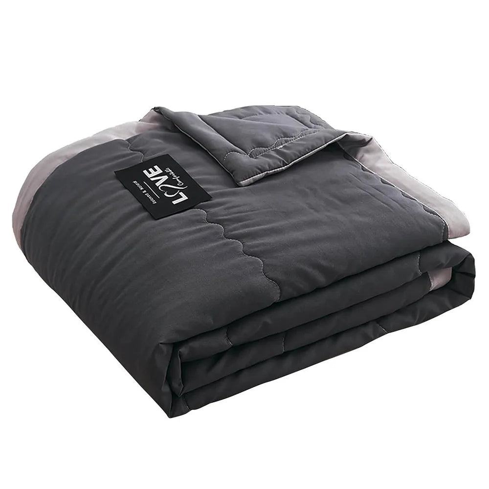 New Double Sided Cooling Blanket Skin-Friendly Breathable Conditioning Quilt Cold Effect Spring Summer Cooler Quilt Peaceful Pleasures Health and Wellness Dark Grey--140x200cm