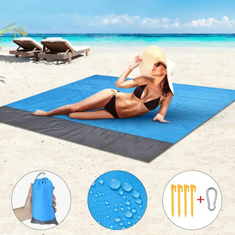 Waterproof Picnic Mat Outdoor Beach Mat Folding Portable Camping Mat Gingham Moisture Proof Lightweight Blanket with Pocket Peaceful Pleasures Health and Wellness