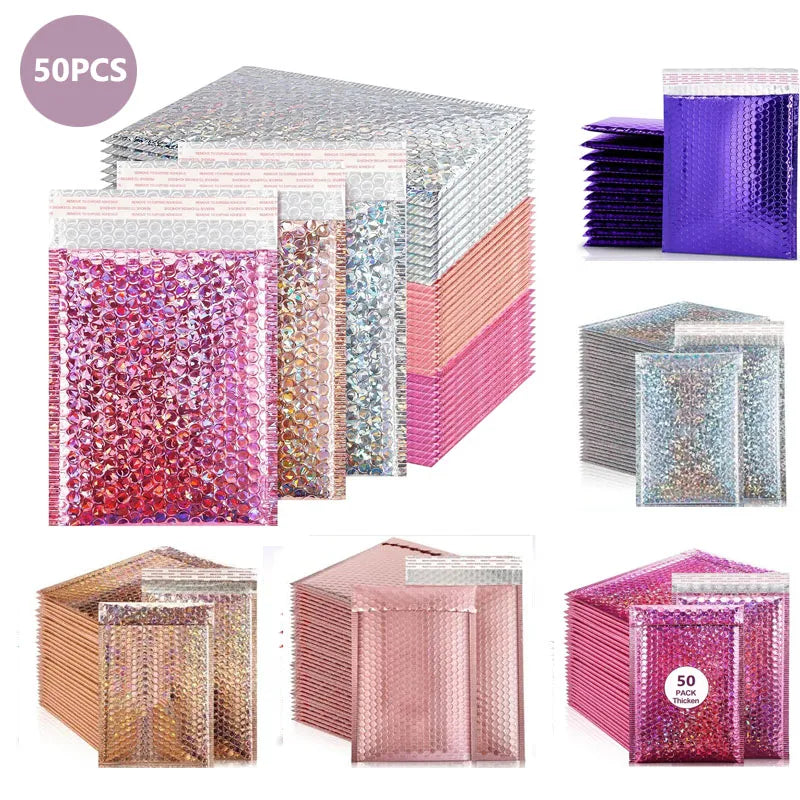 Small Business Supplies Holographic Shipping Bags Multicolor Laser