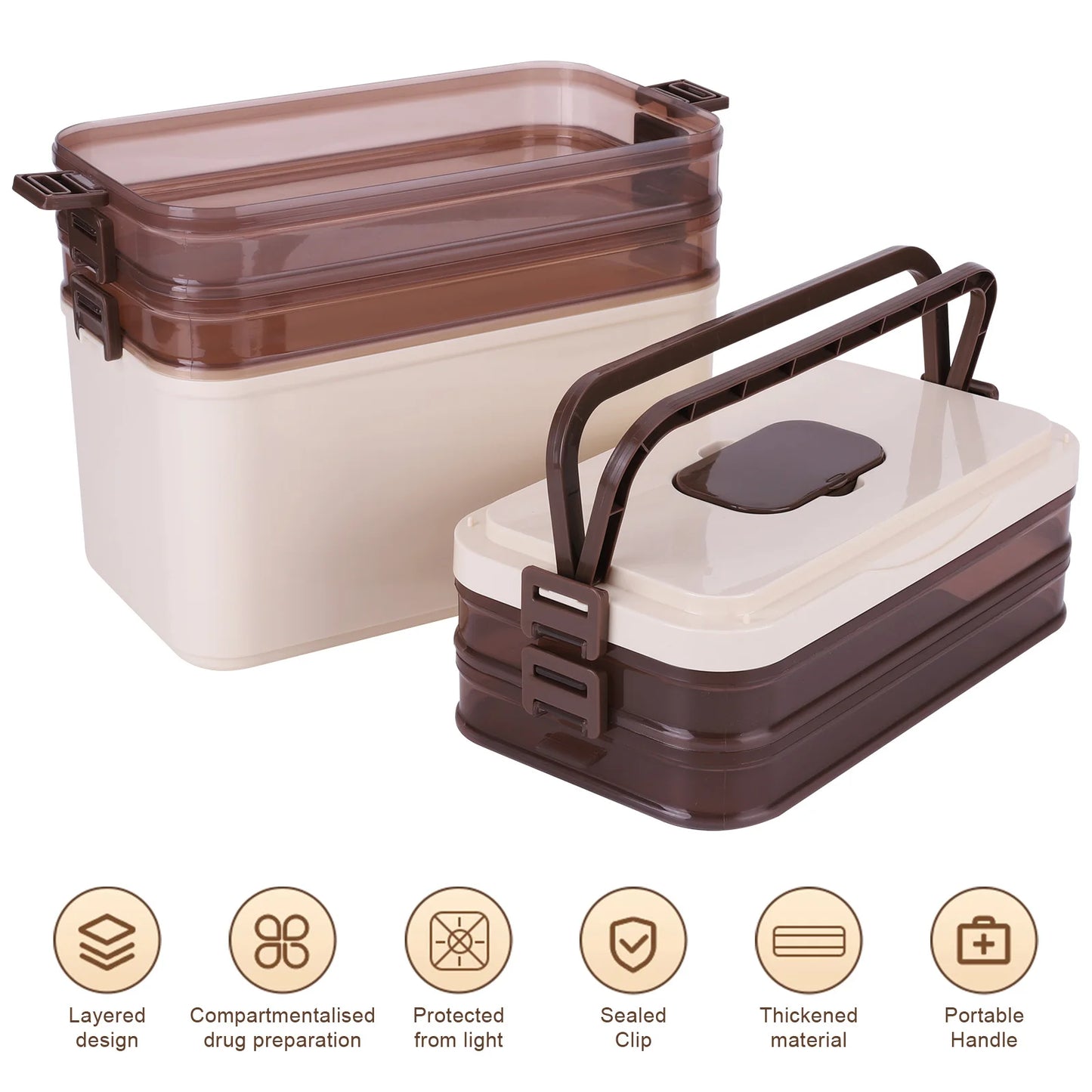 5-Tier Medicine Organizer Storage Box | Home Office School