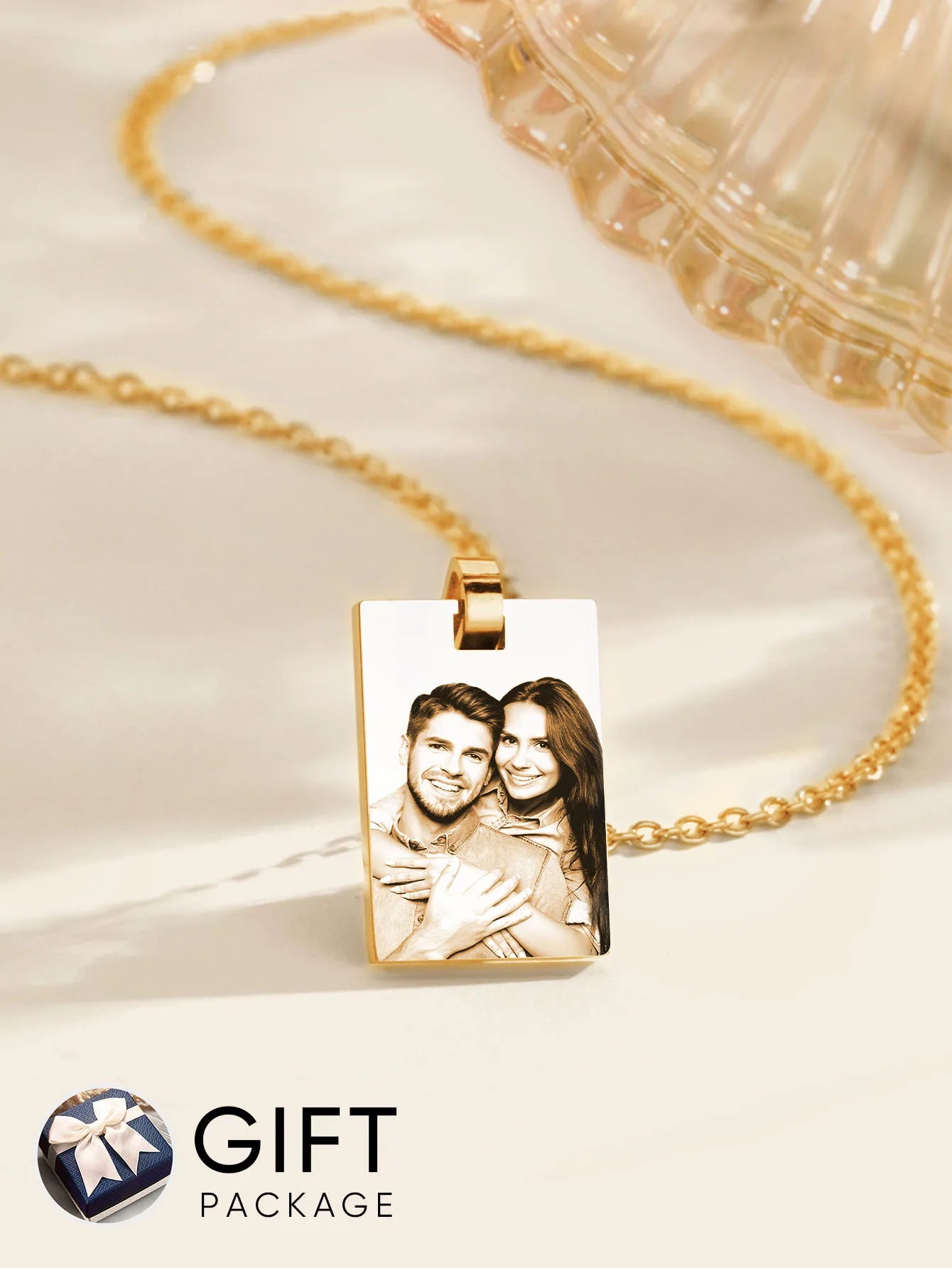 Custom Photo Necklace | Laser Engraved Stainless Steel Pendant