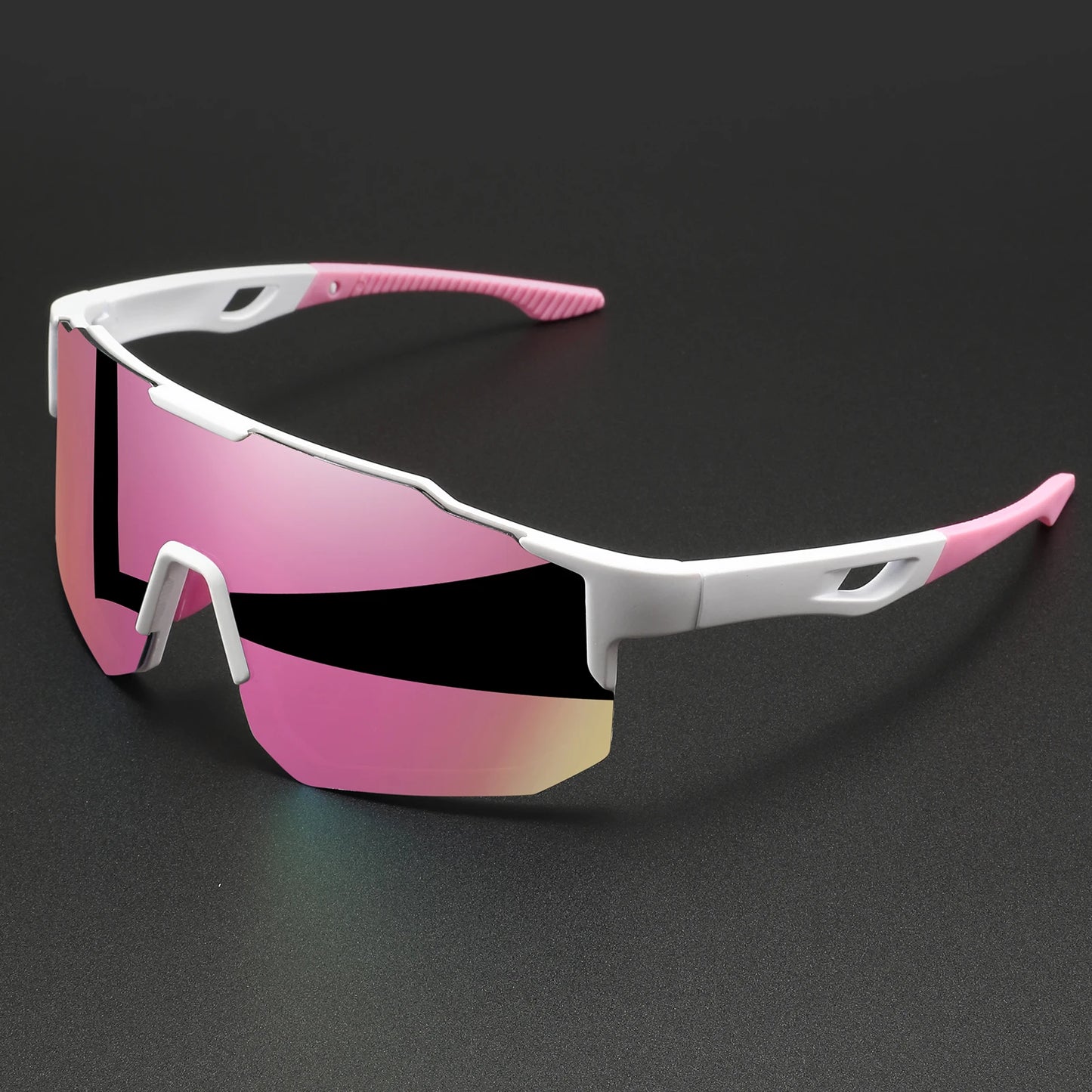 Unisex Oversized Sports Sunglasses UV400 Wraparound Colorful Comfort Fit for Cycling Hiking Outdoor Activities Peaceful Pleasures Health and Wellness