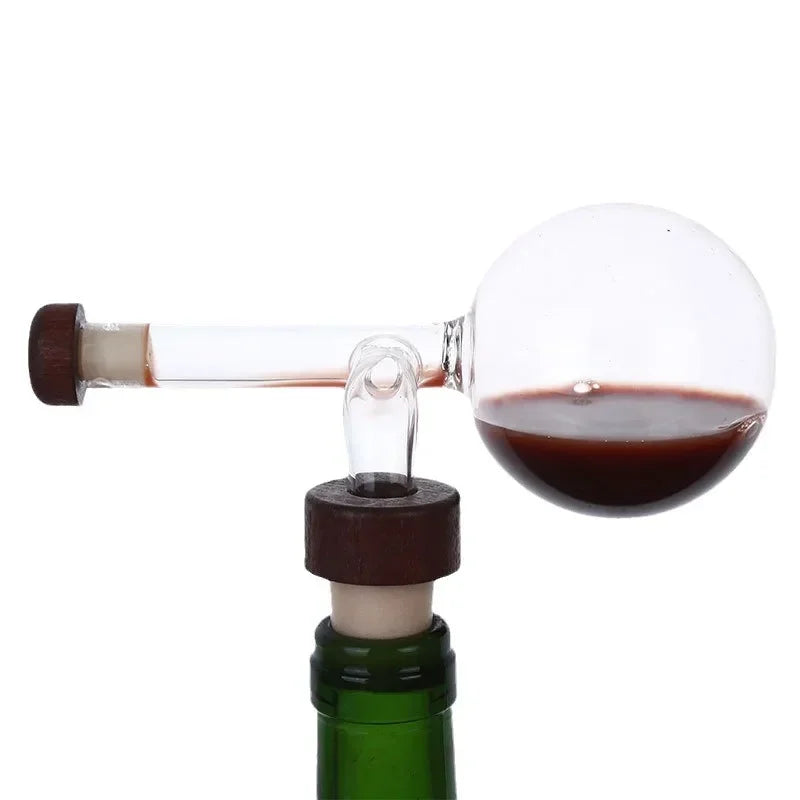 Round and Peach Shaped Transparent Red Wine Aerator Quick Pour Spout Portable Decanter for Red Wine Bottles Sobering Device Peaceful Pleasures Health and Wellness