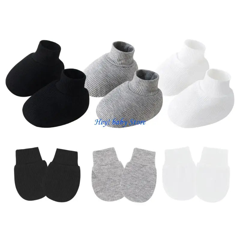 Baby Anti-Scratch Gloves & Socks Set | Newborn 0–6 Months