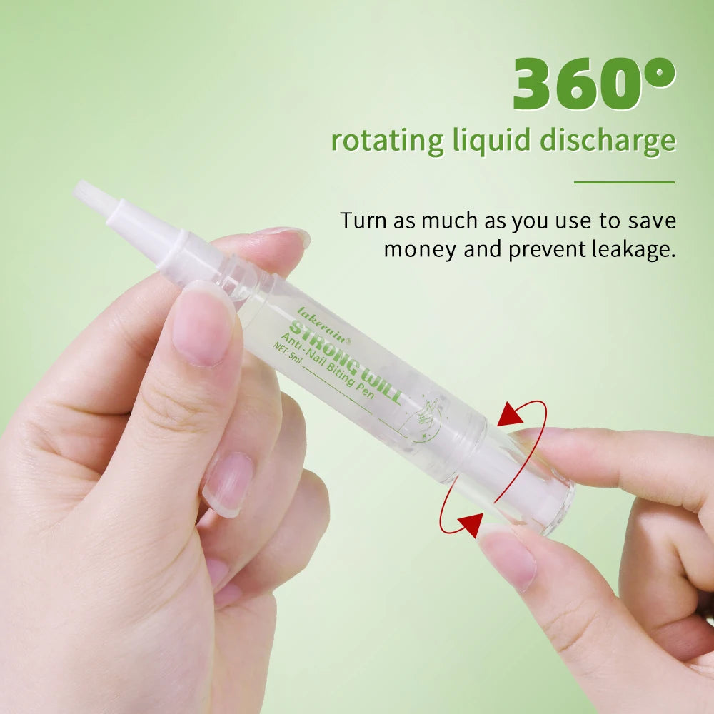 Strong Will Anti-Nail Biting Click Pen Stop Nail Biting Care Nails Improve Nail Biting Behavior Strong Bitter Aquamarine Pen Peaceful Pleasures Health and Wellness