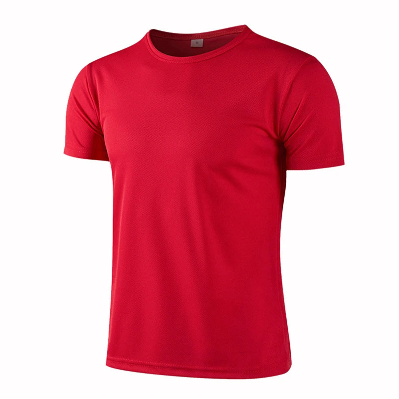 Quick Dry Crew Neck Short Sleeve T Shirt Breathable Performance Tee for Work Team Uniform and Casual Wear for Women Men Peaceful Pleasures Health and Wellness Red M