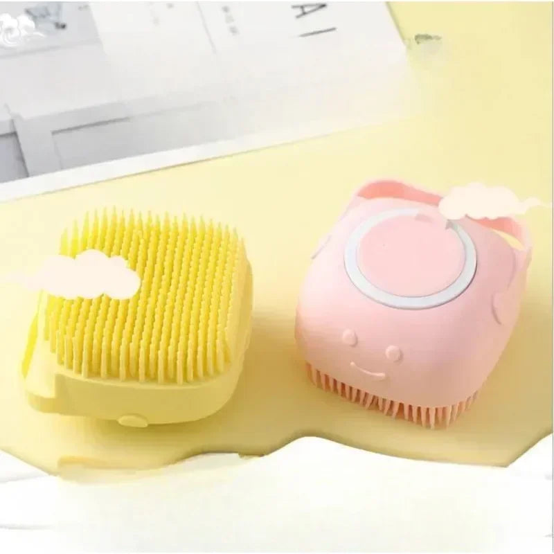 Silicone Dog Bathing Brush with Soap Dispenser | Pet Grooming