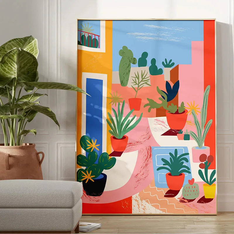 Green Botanical Leaves Canvas Wall Art Houseplants Nature Indoor Home Decor Calming Foliage And Plant Interior Poster Peaceful Pleasures Health and Wellness