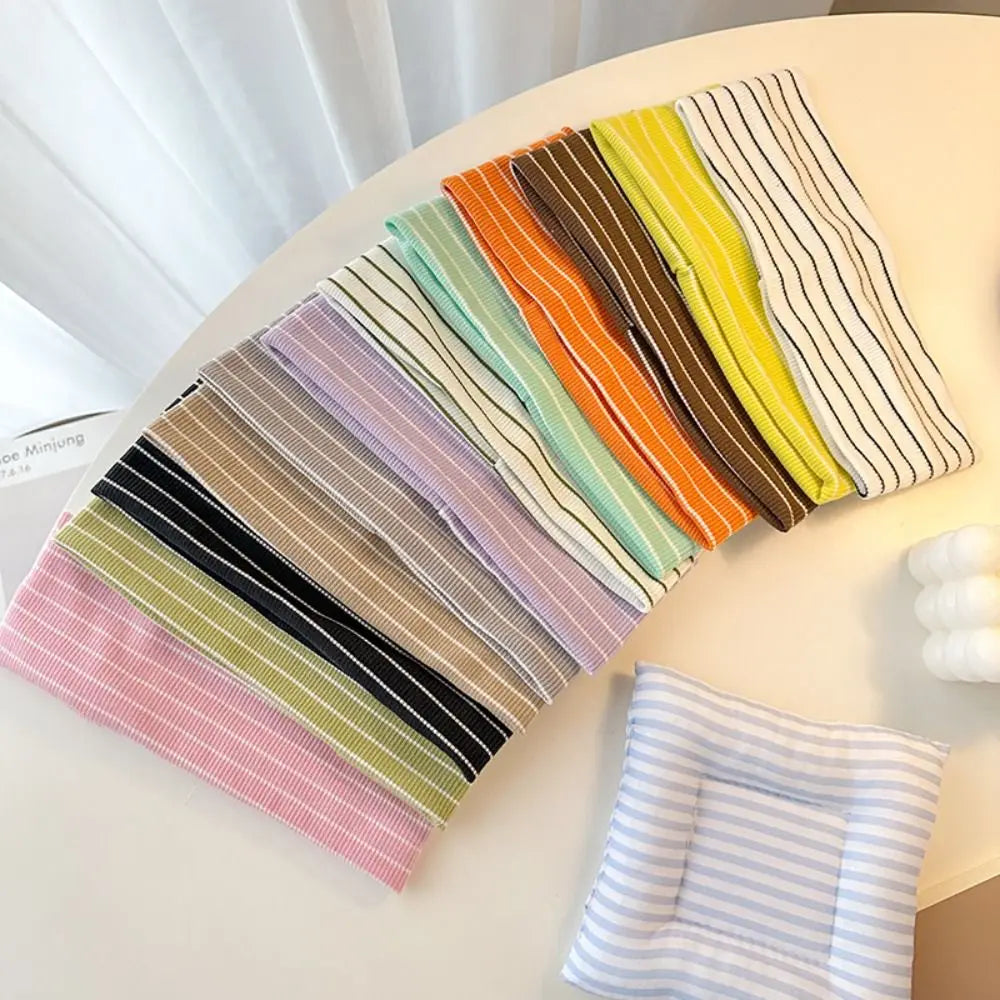 Y2K Striped Elastic Headband – Women's Yoga & Fashion Hairband