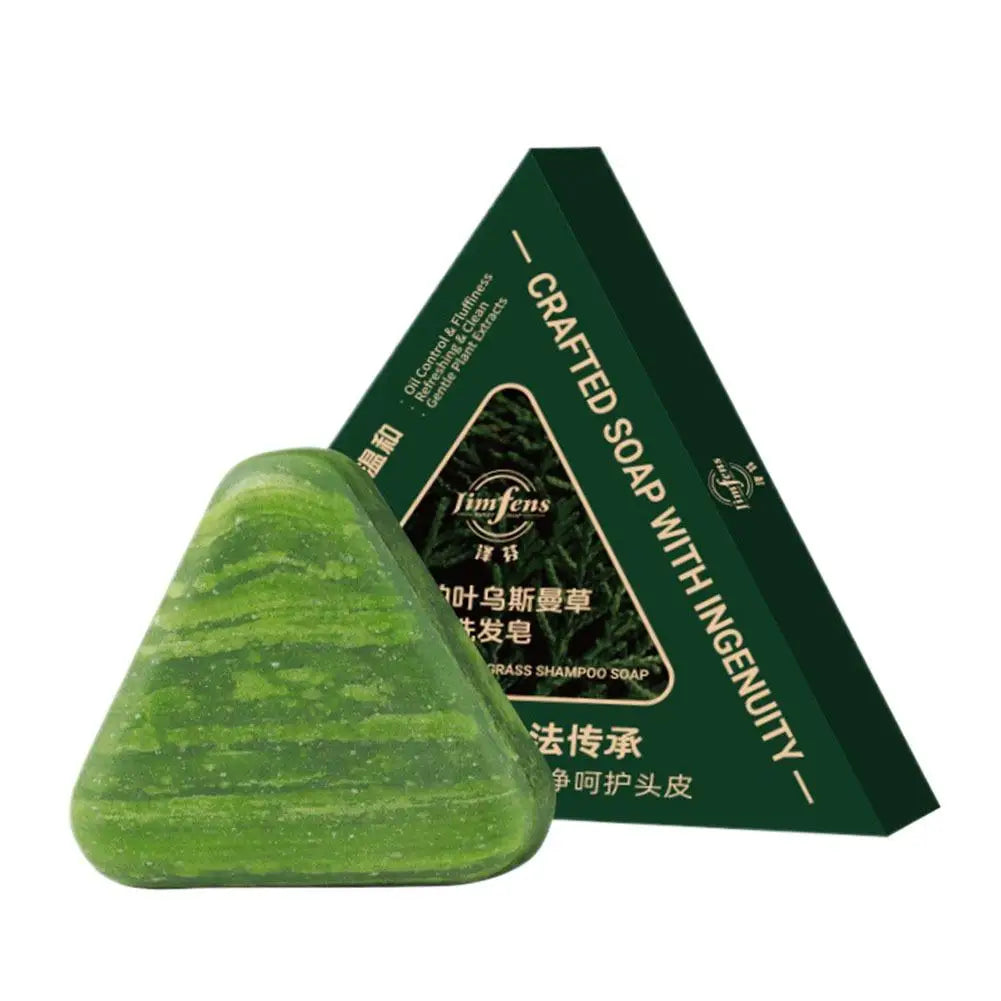 1/3PCS Usman Grass & Platycladus Natural Herbal Shampoo Soap Strengthens Roots Controls Oil Cleanses Scalp Hair Growth Hair Soap Peaceful Pleasures Health and Wellness Usman C