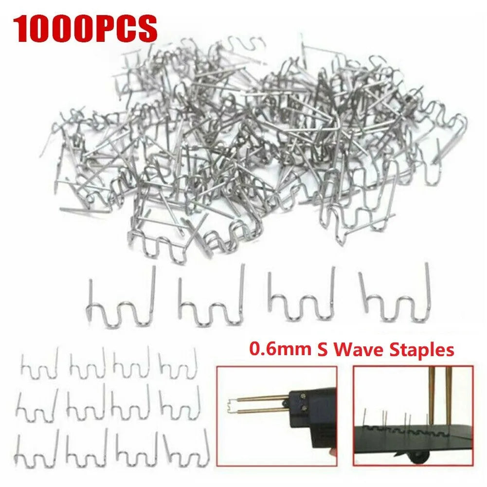 1000-Pc 0.6mm S-Wave Staples – Car Bumper Plastic Repair Kit