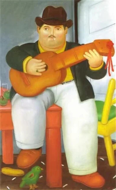 Fernando Botero Famous Oil Painting Fat Couple Dancing Posters Canvas Painting Living Room Wall Mural Picture Decoration Peaceful Pleasures Health and Wellness