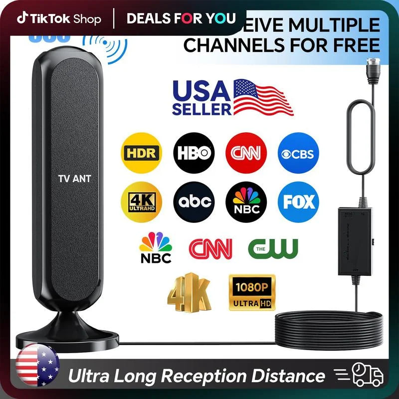 Indoor Wide-Angle HDTV Antenna – Free HD TV, Modern Design